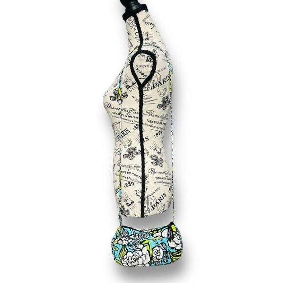 Vera Bradley Blue Floral Crossbody Bag Small Quilted Cotton Adjustable Strap - Picture 3 of 12